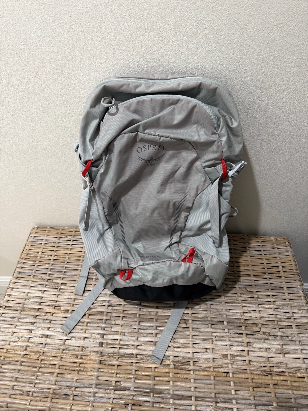 Osprey Hikelite 18 Light Gray Backpack - Durable Everyday Pack, EUC, smoke free.